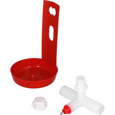 10er-Set automatische Hühnertränken mit weißem T-Stück, langlebig für Hühner (1/5)