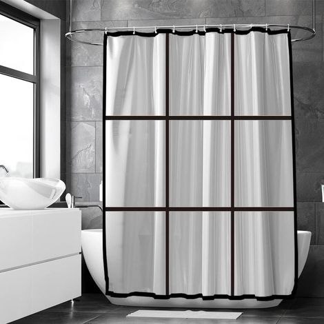 Curtain of Shower Anti-moisissure 180 x 200 cm Waterproof PEVA Mat Transparent with Rings Curtain of Shower Transparent Shower Curtain (1/5)