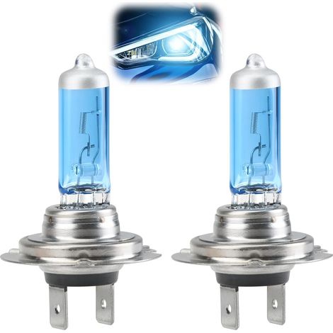 Ampoules H7 Phares Halogènes Xénon Lampe Halogène 2 Pièces Night Veilleuses 12V 55W 4000K Lumière Blanche Ultra Brillante Longue Durée Compatibles avec la Plupart des Voitures (1/5)