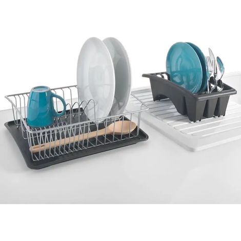 Scolapiatti da Appoggio Aquatex Plus Metaltex con Bacinella e Portaposate (1/4)