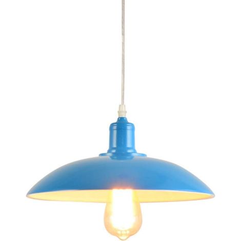 Vintage-Industrie-Edison-Pendelleuchte, klassische Metall-Deckenleuchte für Lobby, Bar, Restaurant, Büro, Retro-Stil, ohne Leuchtmittel, E27-Fassung, Kronleuchter (Blau)