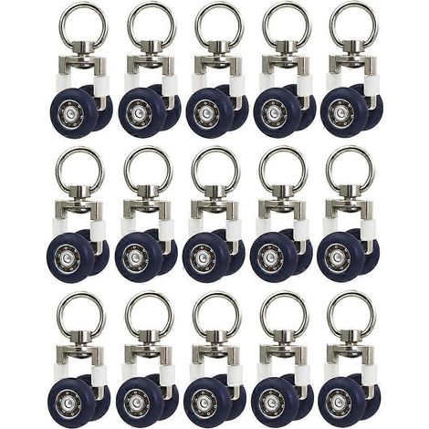 Lot de 15 roulettes pour rideaux de plafond, avec rails coulissants et roulettes silencieuses, idéales pour plafonds, murs, cloisons et camping-cars. (1/5)