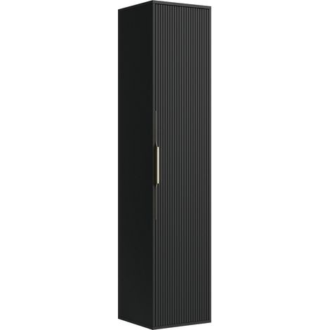 Mobiletto da bagno sospeso Rimini 38 x 33  x 170 cm – Nero opaco