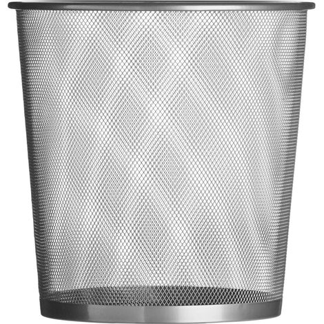 Premier Housewares Silver Wire Mesh Small Waste Paper Bin (1/2)