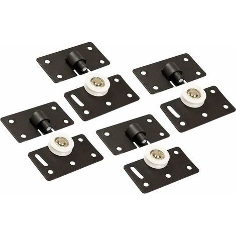 Rouleau de Porte Coulissante,30mm Roue de Roulette en Nylon, Kits Résistants de Panneau de Voie de Vitesse de Coureurs de Porte pour des Meubles Armoire Penderie (4 Paires) (1/5)