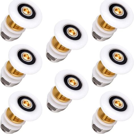 8 Pièces Roulette Porte Douche Roue Rechange pour Porte Coulissante Douche en Laiton - 25mm (1/5)