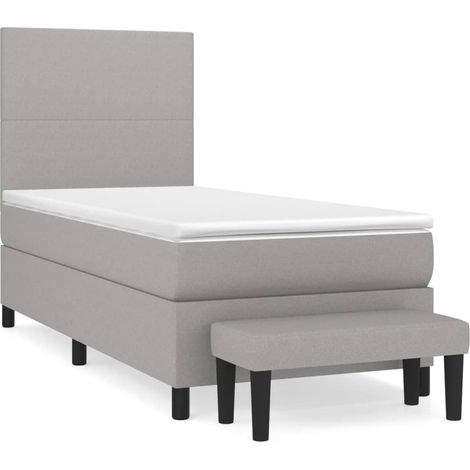 Maison Exclusive - Boxspringbett mit Matratze Hellgrau 100x200 cm