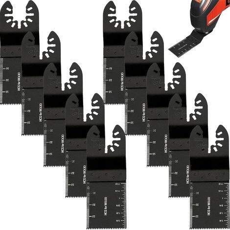 10 Pcs Multifonction Saw Blades Accessoires, 34mm Outil Multifonction Lames, Outils Oscillants Multifonctions Universelle, de Scie Universelle pour Fein Multimaster, Makita, Dewalt Et Plus Encore (1/5)