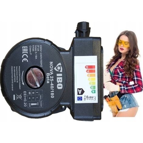 Ibo  Pompe de circulation Nova 25-40 - 180 mm - Énergétique - Automatique - Silencieuse