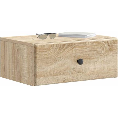 Maison Exclusive - Mobiletto da notte a muro Rovere Sonoma 49 x 34,5 x 20 cm