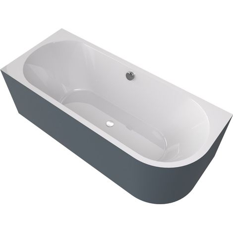 VIVA L MONOLITH Baignoire asymétrique 170x75x60cm, blanc/sienne (1/4)
