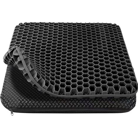 1 Coussin gel, structure nid d'abeille, housse amovible, base antidérapante, pour chaise bureau voiture fauteuil roulant