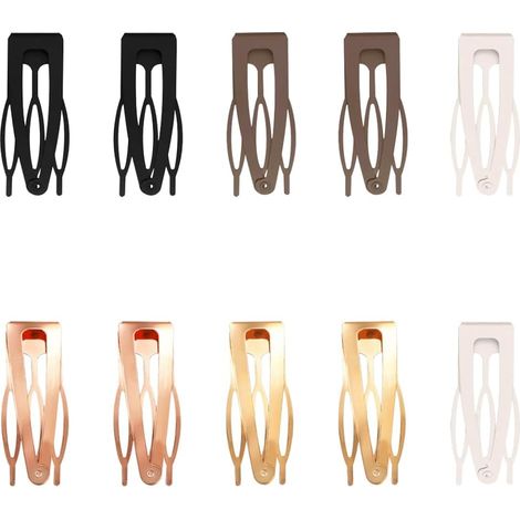 10 Pieces Double Claw Hair Clips, Metal Snap Hair Clips, Small Double Handle Hair Clips for Women, Hair Styling, Salon Supplies (1/5)