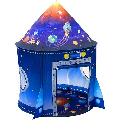 Tente jeu enfant fusée espace, pop-up intérieur/extérieur, transport facile, jouet jardin maison.