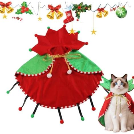 Cape de Noël pour chien mignonne double face douce et confortable (1/5)