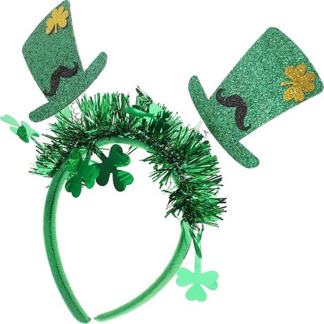 Bandeau chapeau haut-de-forme trèfle miniature pour la Saint-Patrick, accessoire de coiffure pour femme, pour les fêtes et les photos (1/5)