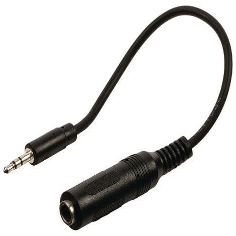 Cable de audio estereo jack  6.35 hembra a jack 3.5 macho 0.20 M Negro (1/4)