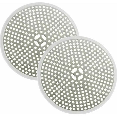 Lot de 2 Filtre pour Bonde de Douche Filtre de Vidange à Bouchon D'égout Filtre Cheveux Drain de Douche en Acier Inoxydable de 11,8 cm pour Salle de Bain Cuisine et WC (1/4)