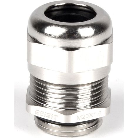 Presse-étoupe M20 x 1.5 en Laiton nickelé pour câble de 6mm à 12mm, avec contre-écrous, IP68 ( Prix pour Sachet de 5 )