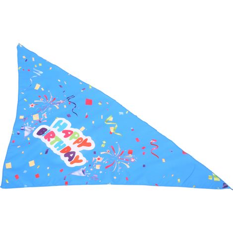 Bandana triangulaire en coton pour animaux de compagnie, bandana respirant pour bave, accessoire idéal pour l'anniversaire de votre chien, ruban bleu, taille unique (1/5)