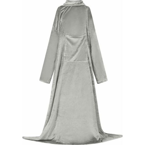vidaXL Sweat à capuche couverture Gris F Flanelle (1/5)