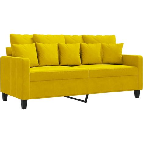 Canapé à 2 places，Sofa pour Salon，Banquette Jaune 140 cm Velours CFW227197 (1/5)