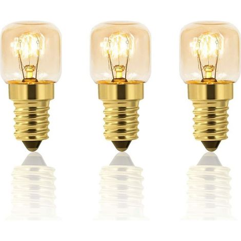 Lot de 3 Ampoule à Sel 25W E14 T22, Incandescence Blanc Chaud 2700K, Lampe de Sel, Fours Grill, 160LM, AC 230V, Four 25w 300° - Keyoung