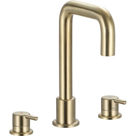 Bristan Altum 3-Hole Basin Mixer Tap Deck Mounted - Brushed Brass