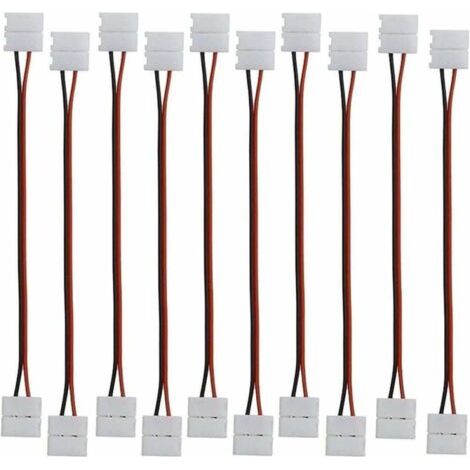 Connecteur pour ruban LED 2 broches, câble d'extension flexible, ruban LED flexible 2 broches, connecteur d'angle pour rubans LED monochromes SMD 5050 5630 de 10 mm de large et 17 cm de long - Versail