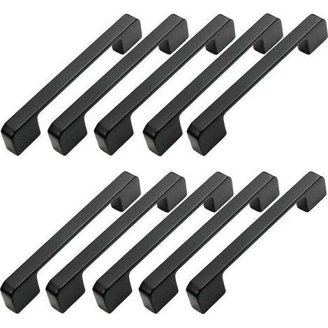 10pcs Poignée Meuble Entraxe 96mm-Poignée Porte Cuisine Noire Poignee Barre Meuble Poignee De Cuisine Noire 96mm (1/4)