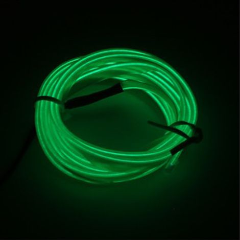 Ruban LED voiture lumineux 3m flexible EL ambience moto vélo déco intérieure vert 1 bandeau 1 boîtier piles (1/2)