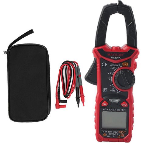 HT206A Handliches LCD-Digital-Zangenmessgerät Multimeter Wechsel- und Gleichspannung Strom Widerstandsprüfer