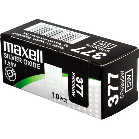 Pila Boton Oxido De Plata 377 / SR626SW (Caja 10 Pilas)