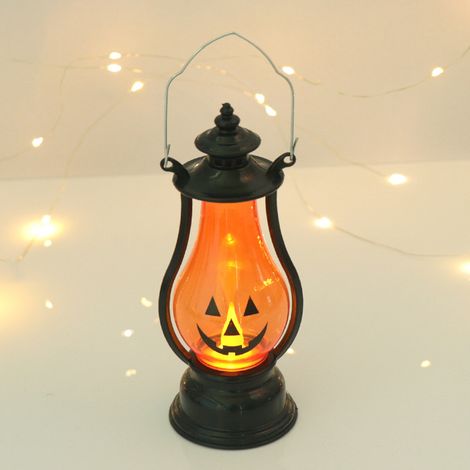 Lanternes décoratives d'Halloween : lanternes citrouilles, bougies LED, bougies scintillantes sans flamme, décorations de jardin d'Halloween (1/5)