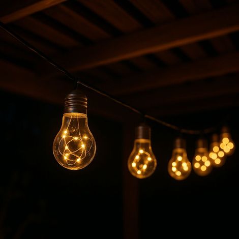 Guirlande lumineuse extérieure solaire – Parfaite pour terrasse, balcon ou pergola – Ambiance féerique