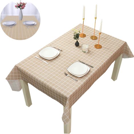 Nappe à carreaux – Nappe carrée en PVC imperméable et oléofuge, résistante et facile à nettoyer, idéale pour les repas, les fêtes, les vacances, en intérieur comme en extérieur.
