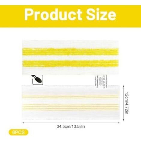 6-teiliges Nachfüllset für Kärcher EasyFix Dampfreiniger-Wischmopppads, für Kärcher EasyFix SC 1, SC 2, SC 3, SC 4, SC 5 Mikrofasertücher, für alle Arten von (1/5)