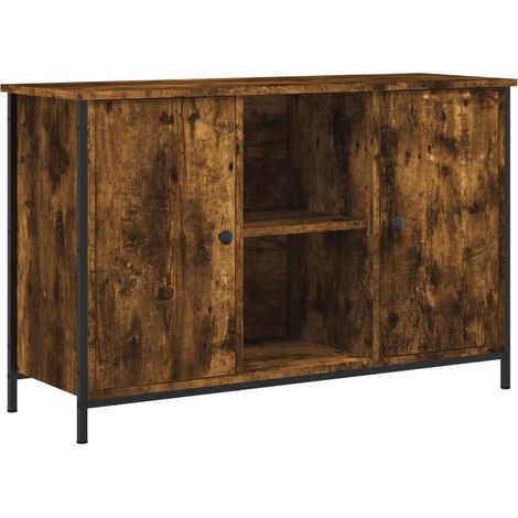Mobile TV multimediale scaffale TV credenza TV sala da pranzo soggiorno camera da letto rovere affumicato 100 x 35 x 65 cm legno ingegnerizzato marrone 020027278