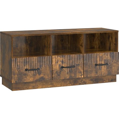 Mobile TV Rovere Fumo 102 x 34,5 x 47 cm Legno ingegnerizzato vidaXL