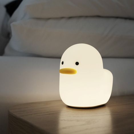 MIMOSON-LED duck night light for children, cute animal silicone touch desk lamp for children and women bedro (1/5)