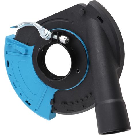 [Protector antipolvo para amoladoras angulares] 125 XL con 4 placas adaptadoras de hierro y PA66 – Azul/Negro para amoladoras angulares de 125 mm/150 mm, protección óptima al lijar hormigón y piedra. (1/5)