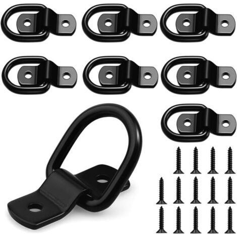 8 Pieces Lashing Rings Black Lashing Rings + 16 Screws for Securing Cars Trailers Trucks (1/5)