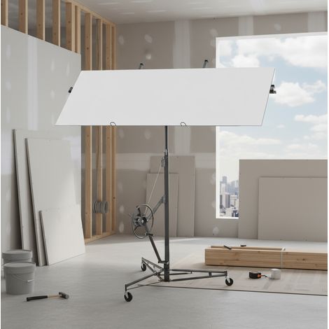Elevador plegable para placas de yeso, 68 kg, 180-470 cm, gris DESVIAE (1/5)