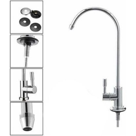 Robinet d'évier de cuisine avec système d'osmose inverse et robinet de filtration d'eau potable en acier inoxydable 304 (1/5)