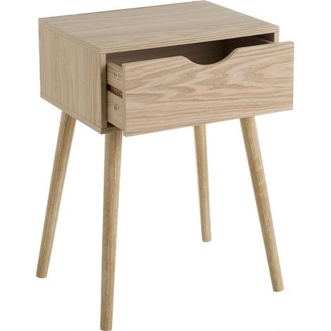 Table de Chevet en Bois MDF 1 Tiroir (1/3)