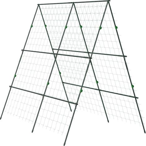 Treillis de jardin, cadre en métal, support vertical, vert, XL (1/2)