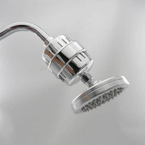 All-aluminum shower set including a filtered shower head and an anti-chlorine shower body. (1/5)