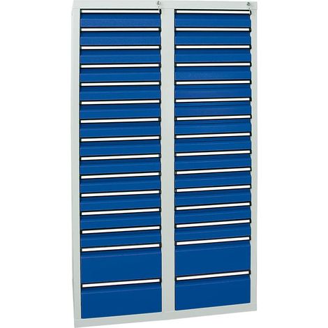 Stumpf Schubladenschrank Serie STS 410, 30 Schubladen enzianblau (26x100, 4x200mm) (1/5)