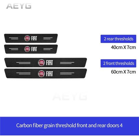 (Pour Fiat) Protection de seuil de porte en fibre de carbone pour Fiat 500,500X,500L,Panda,Tipo,Punto - Accessoires auto (1/3)
