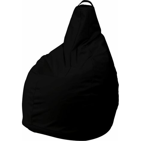 Dmora - Pouf Agordo, Poltrona multiuso, Poltroncina sacco, Pouf poggiapiedi, Made in Italy, 90x90 h120 cm, Nero